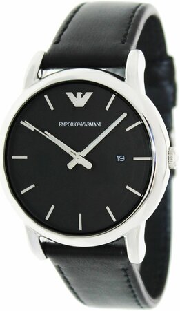 Emporio Armani Luigi Men's Black Dial Leather Watch AR1737