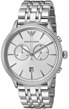 Emporio Armani Men's Silver Dial Quartz Chronograph Watch 1247A
