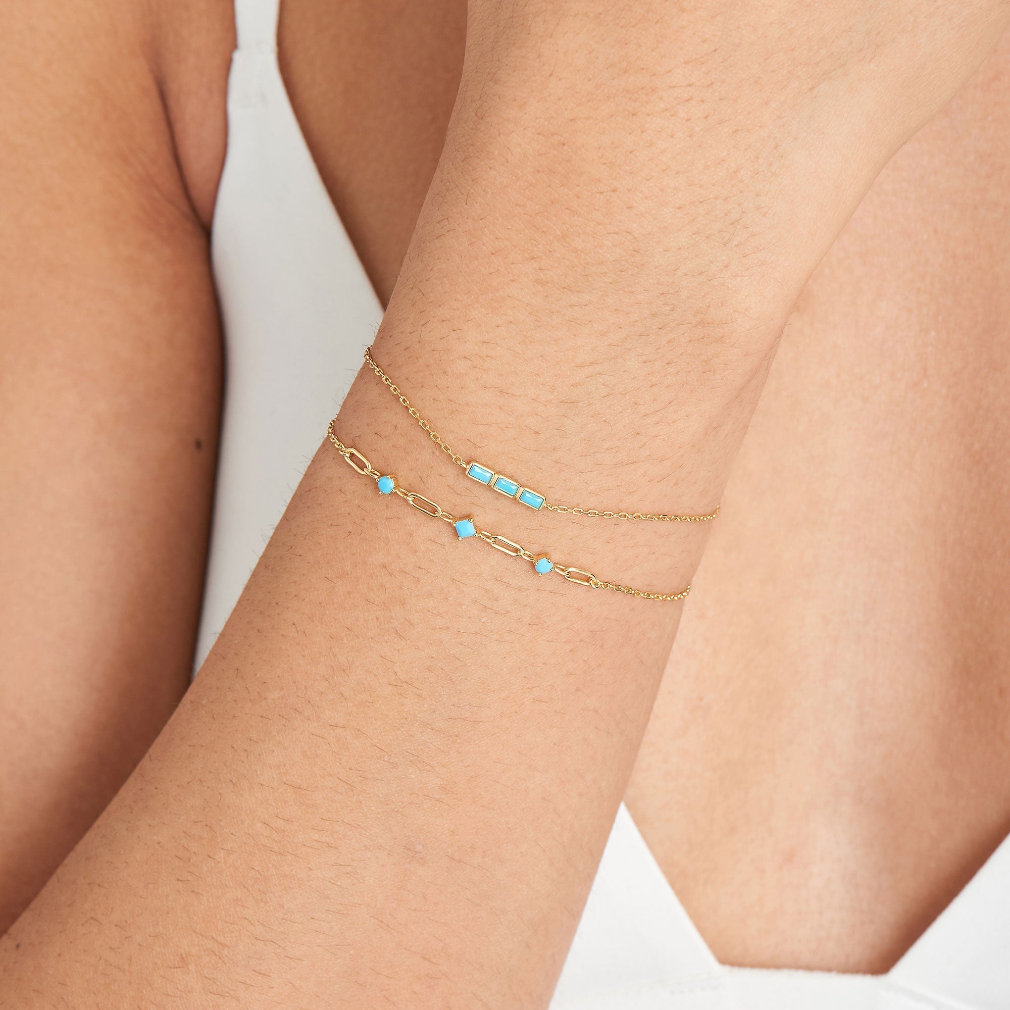 Ania Haie Gold Turquoise Bar Bracelet