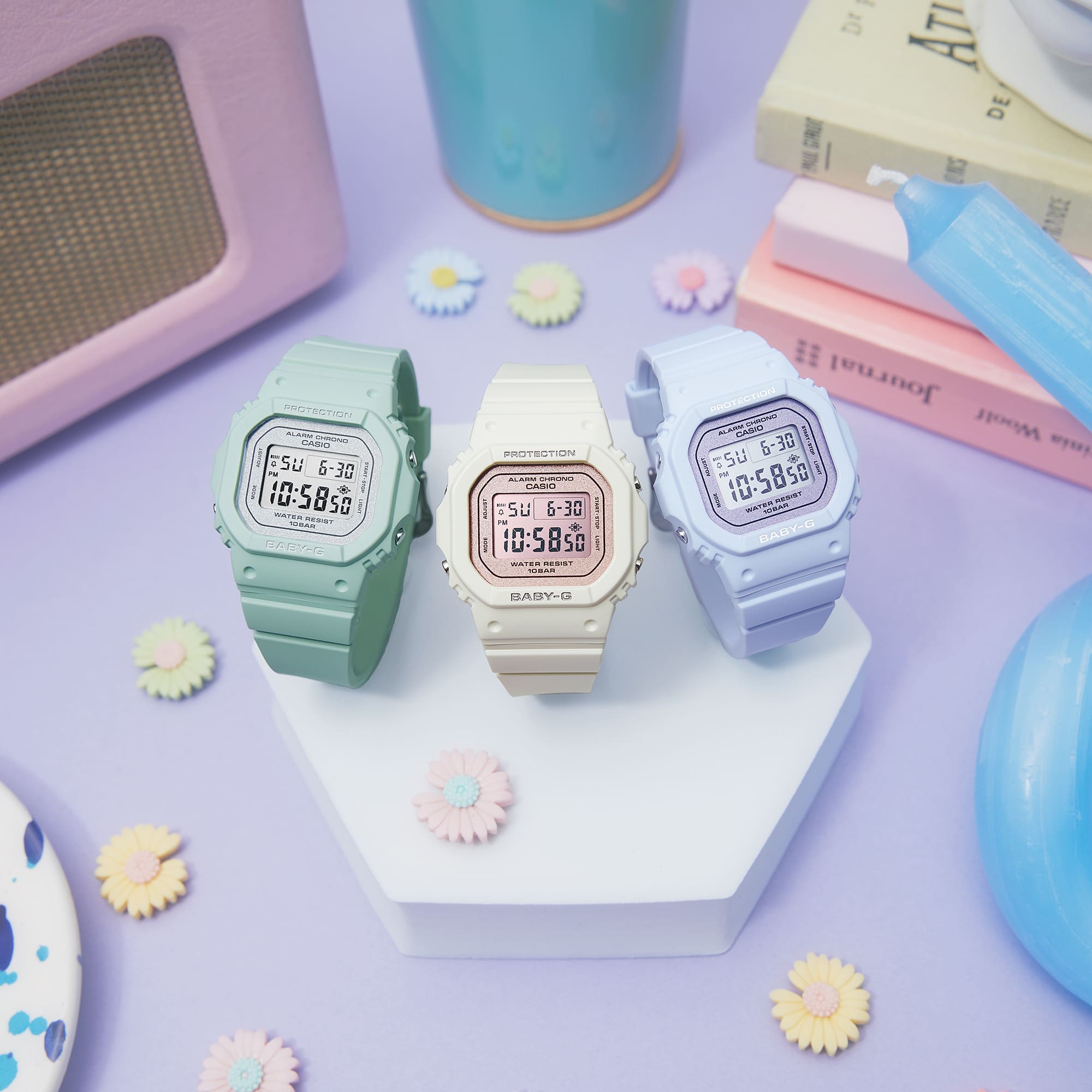 BABY-G Digital Spring Colours Blue Resin Band Watch BGD565SC-2D