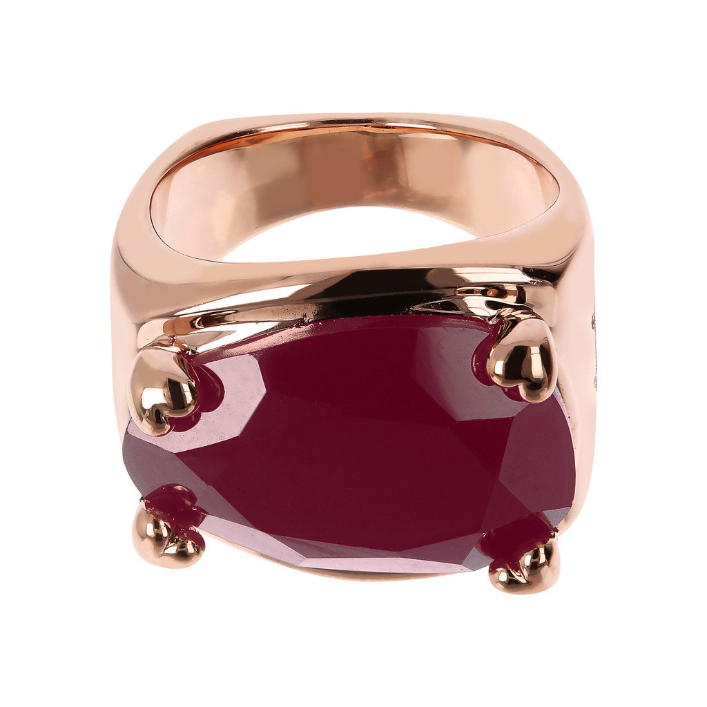 Bronzallure Romantic Plum Agate Ring