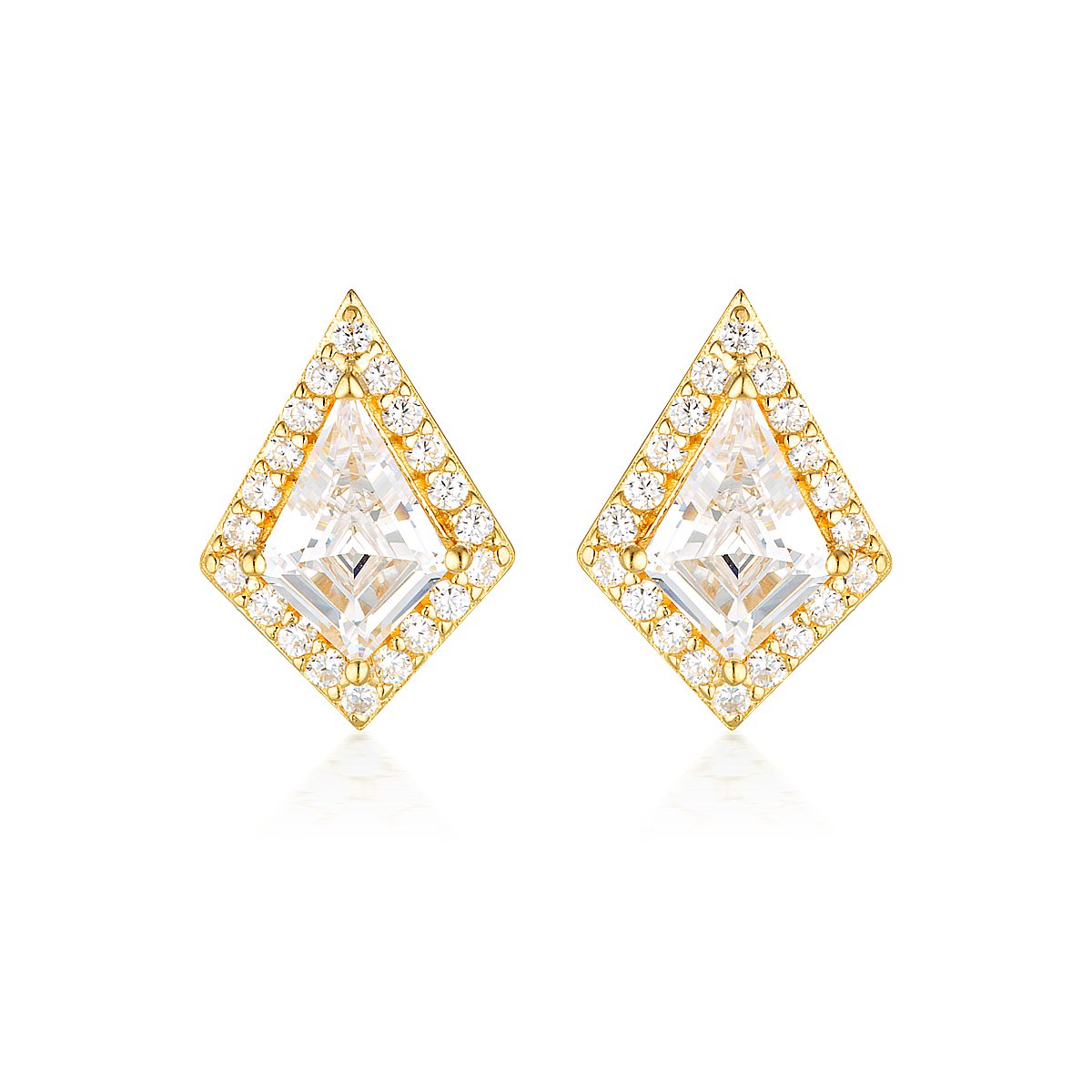 GEORGINI ROCK STAR SHIELD GOLD EARRINGS