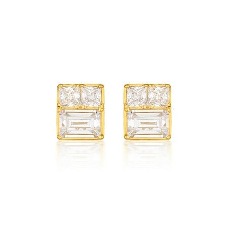 Georgini Elena Mosaic Stud Earring Gold
