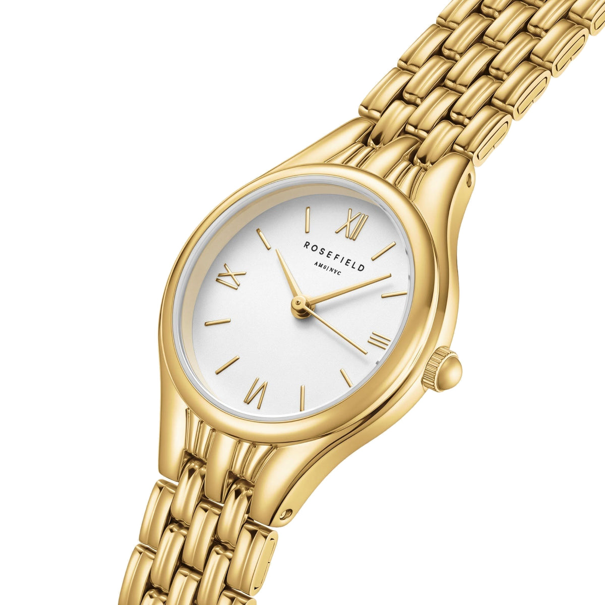 Rosefield Muse White Dial Gold Bracelet Watch MUWGSG-MU01