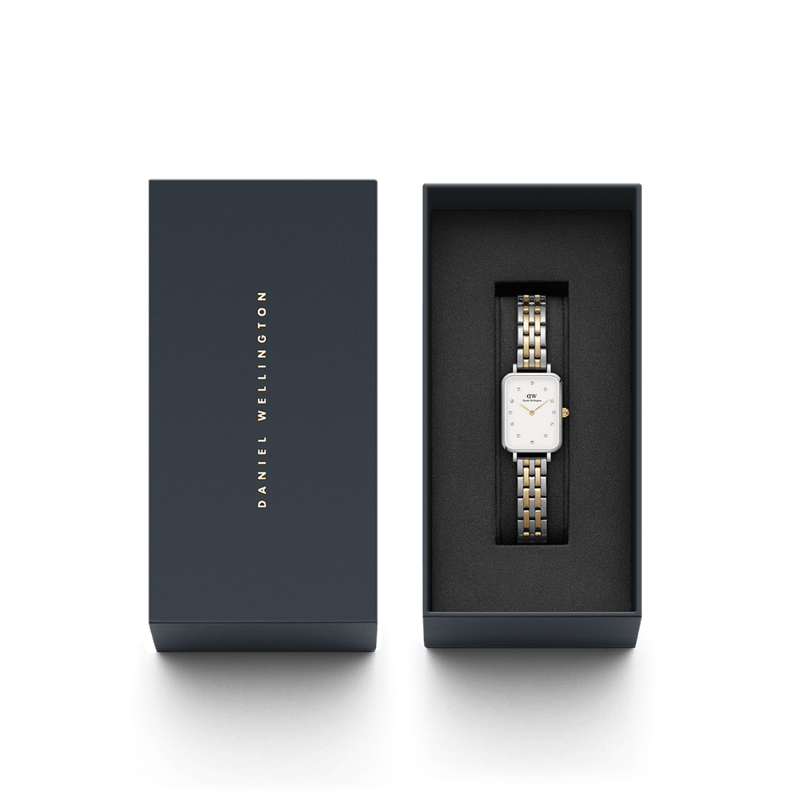 Daniel Wellington Quadro Lumine 20X26mm 5-Link White Watch DW00100625