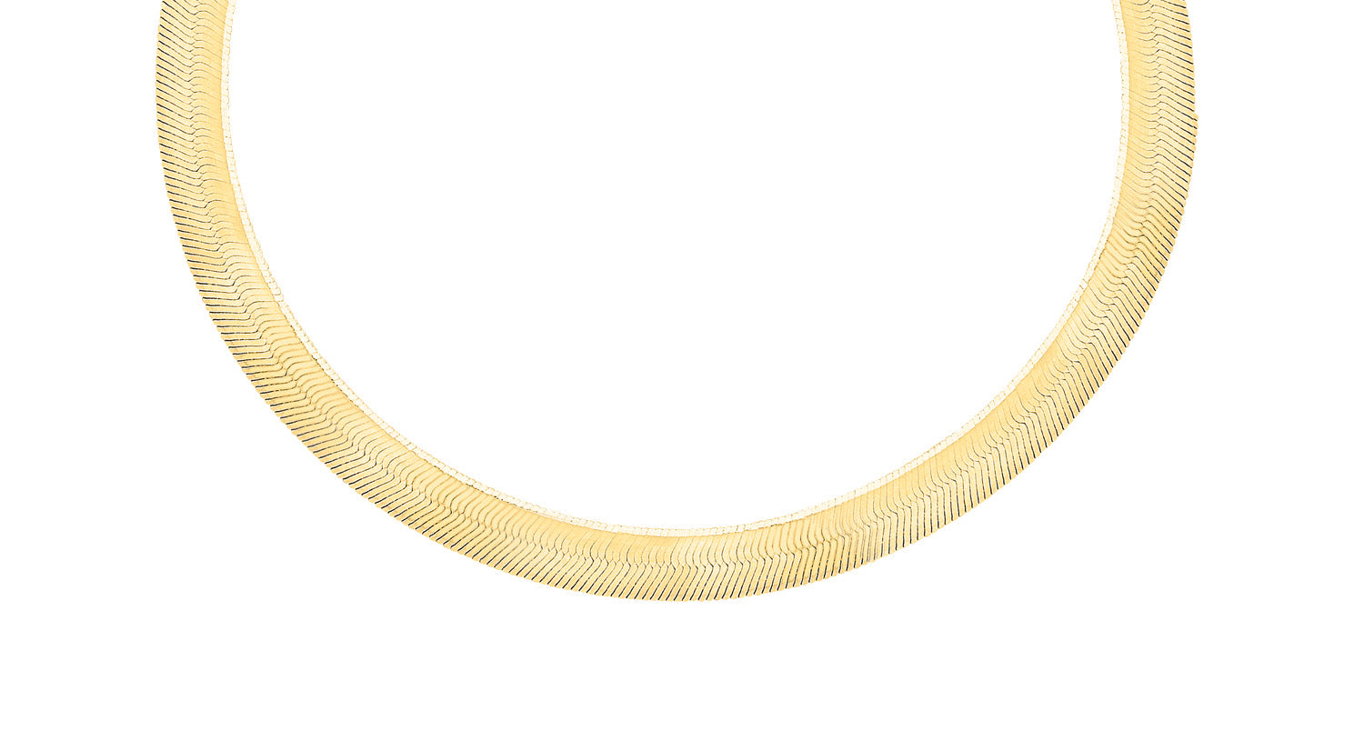 9K Yellow Gold Herringbone Necklace Elegant Contemporary Style 41cm