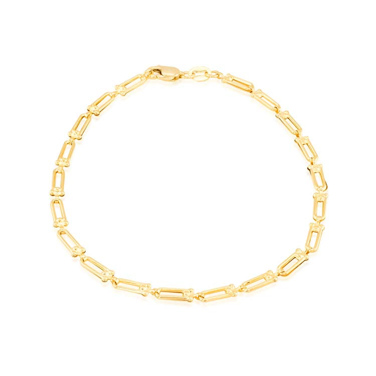 9K Yellow Gold Mini Chain Bracelet Stylish Contemporary Design