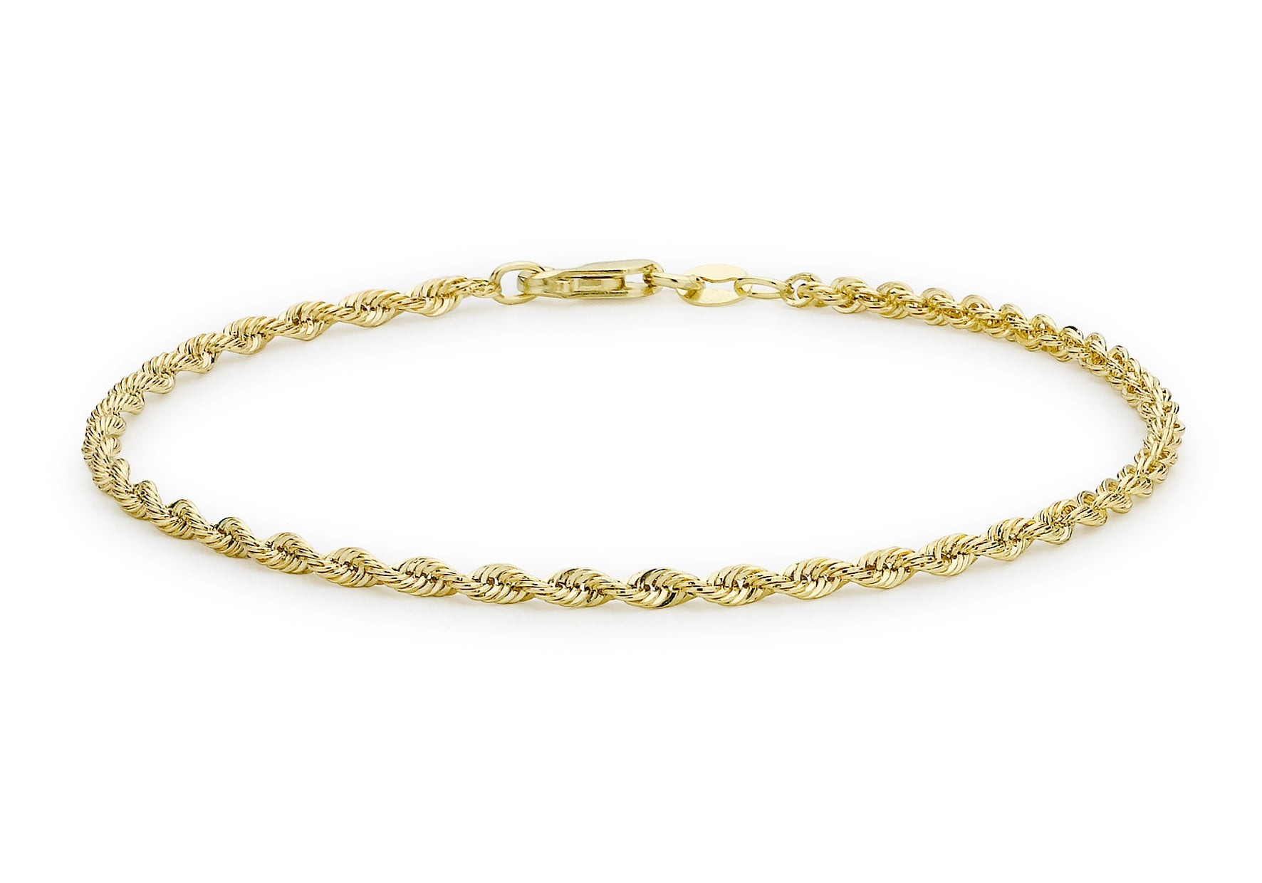 9K Yellow Gold Hollow Twist Bracelet Elegant Stylish Jewelry 18cm