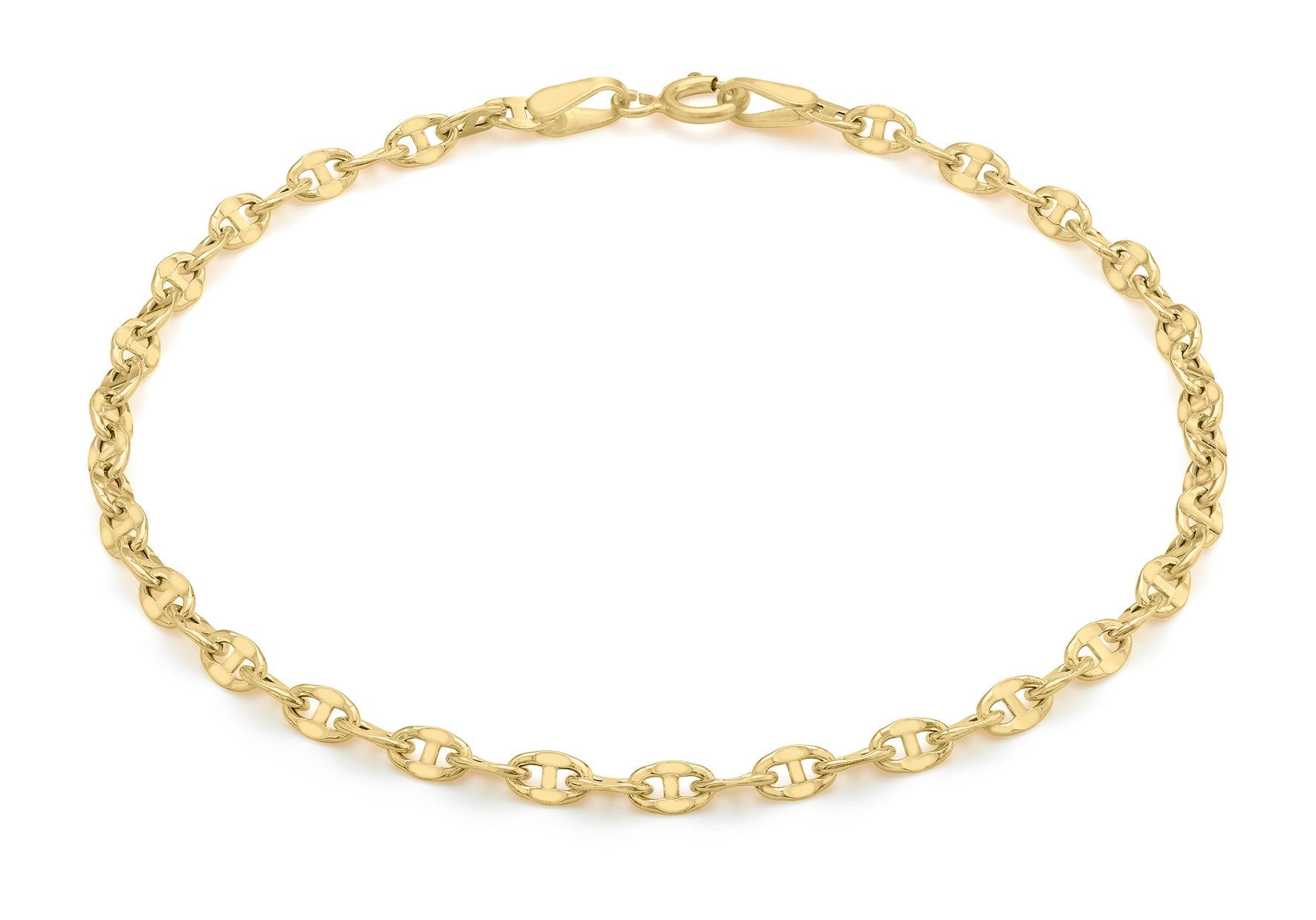 9K Yellow Gold Link Bracelet 18 cm Elegant Contemporary Design