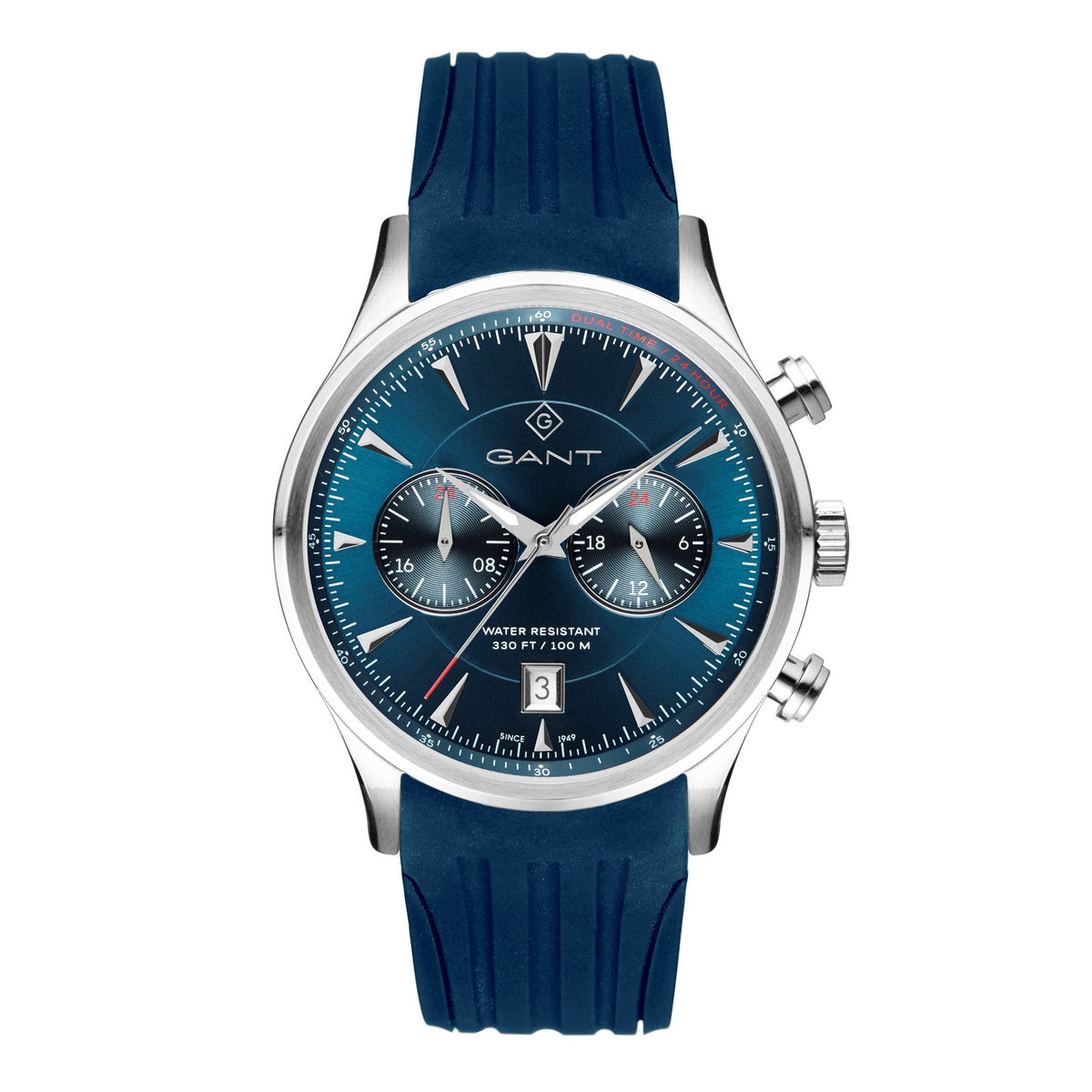 Gant Spencer 43mm Blue Dial Blue Rubber Strap Watch
