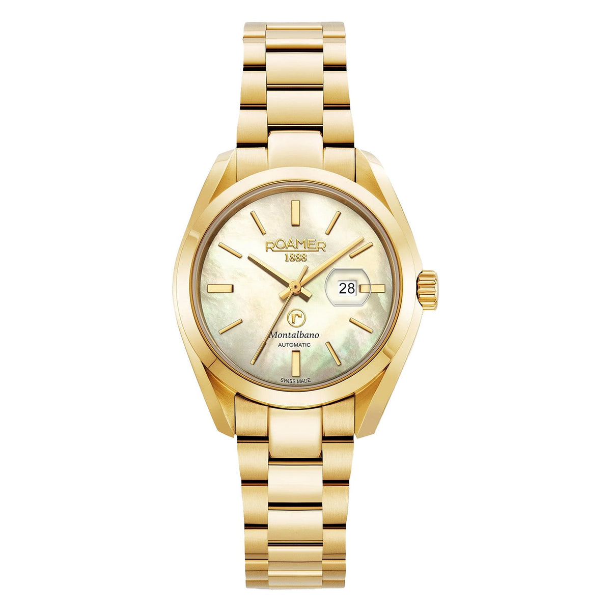 Roamer Montalbano Ladies 31mm Mother of Pearl Dial Gold Stainless Steel Strap Watch