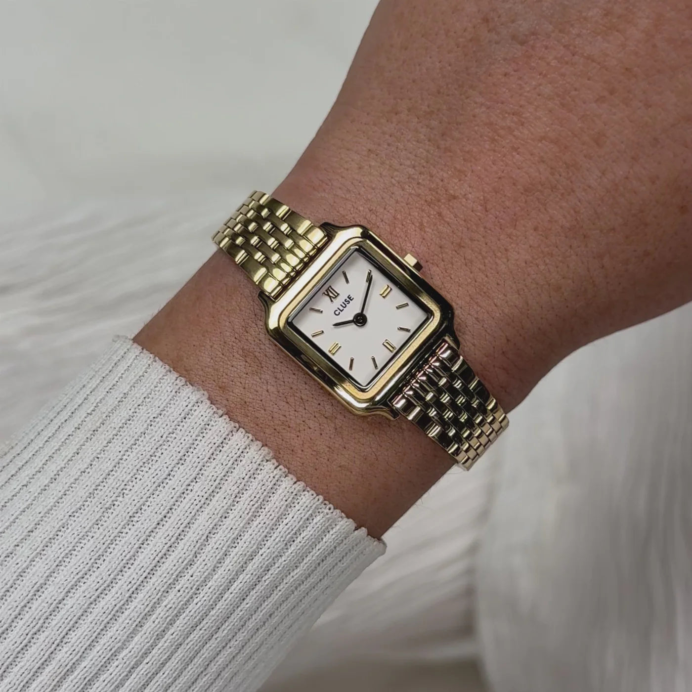 CLUSE Gracieuse Mini Watch Steel, White, Gold Colour Watch CW15506