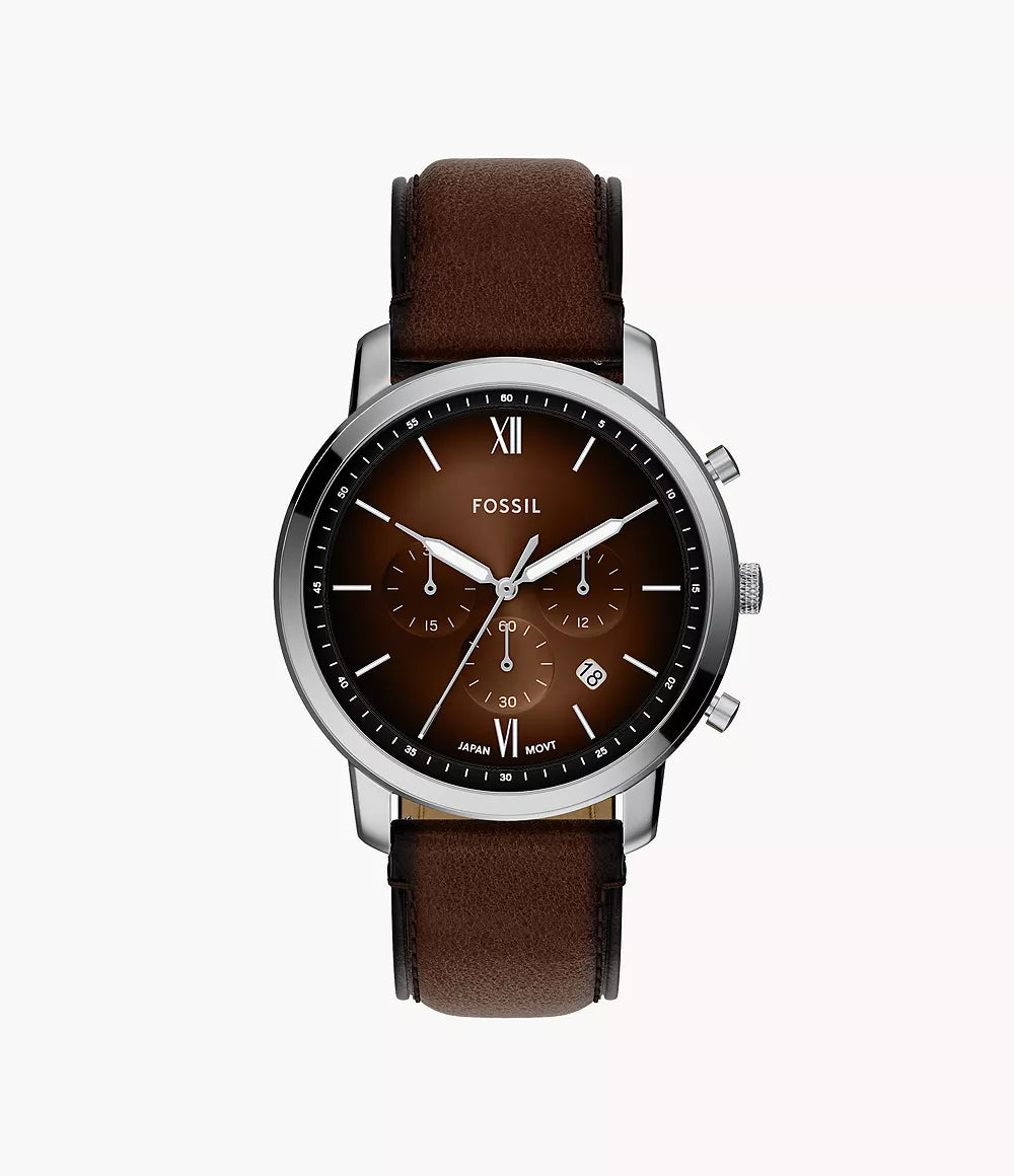 Fossil Neutra Chronograph Brown Leather Watch FS6143