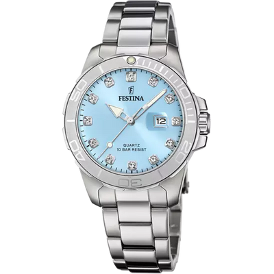 Festina F20503/5 Women's Elegance Stainless Steel Timepiece - Boyfriend Collection in Cool Blue