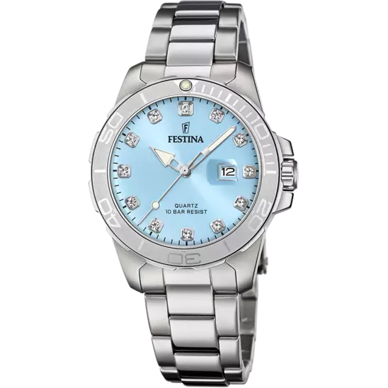 Festina F20503/5 Women's Elegance Stainless Steel Timepiece - Boyfriend Collection in Cool Blue