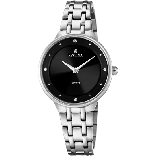 Festina Elegant Women's Watch with Stainless Steel Strap and Black Dial F20600/4