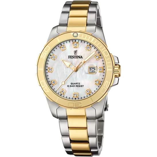 Elegant Festina Women's Timepiece - Stainless Steel Strap with Cream Dial Model F20504/2