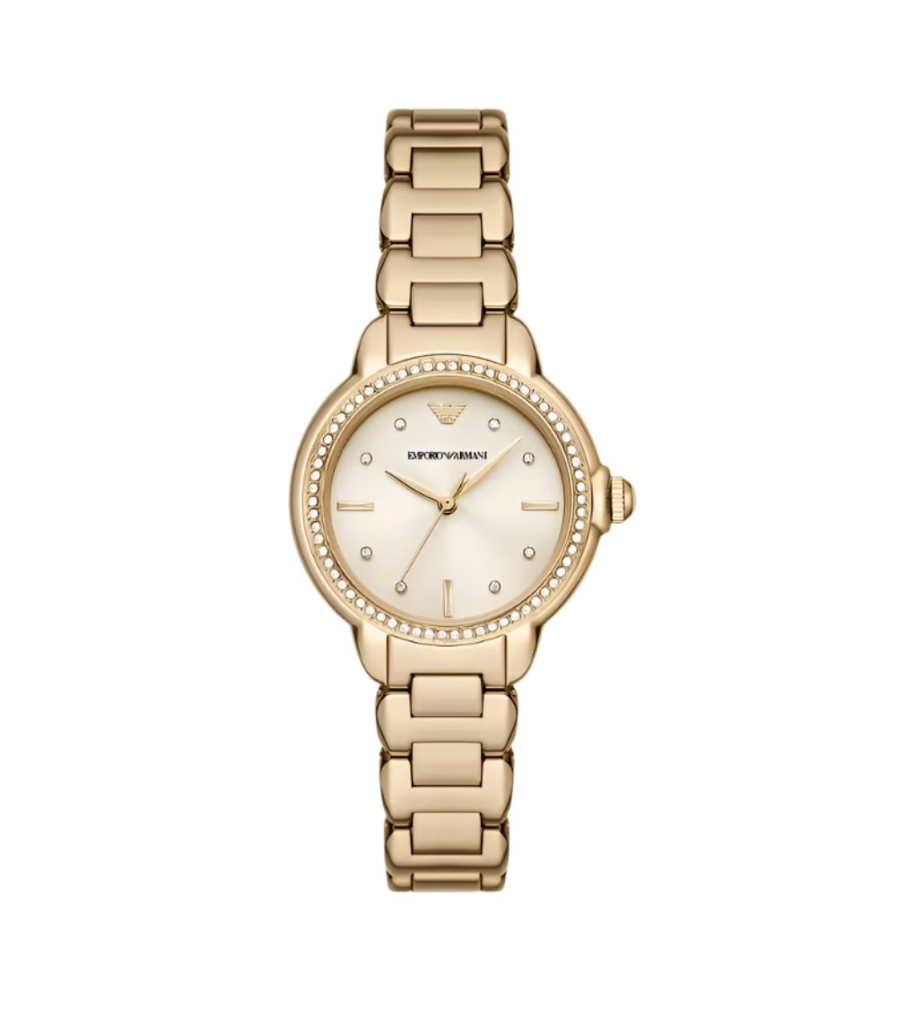 Armani Gold Tone Stainless Steel Watch with Cream Dial AR11609