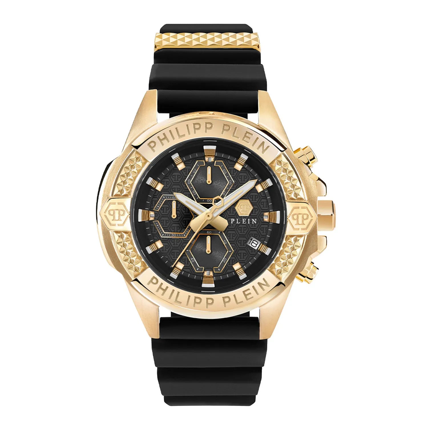 Philipp Plein The Skull Chrono Black Silicone Band Watch PWWFA0225