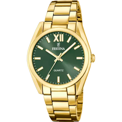 Festina Women's Elegance & Functionality Green Dial Watch with 316L Stainless Steel Strap F20640/4