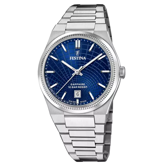Festina Swiss Made Blue Dial Stainless Steel Bracelet Men's Watch F20051/4