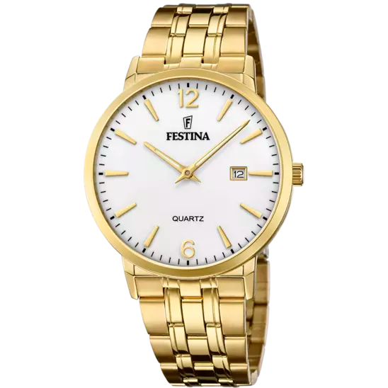 Festina F20513/2 Men's Elegance Gold Stainless Steel Watch with Silver Dial