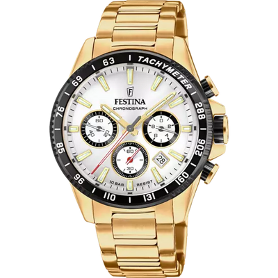 Festina Timeless Chronograph White Dial Stainless Steel 316L Strap Men's Watch F20634/1