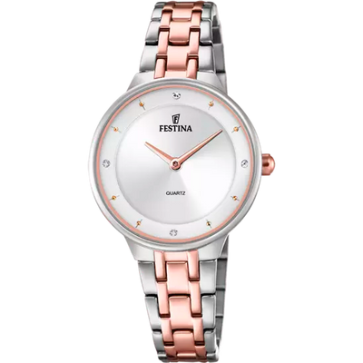 Elegant Festina Mademoiselle Women's Wristwatch with Stainless Steel Band and Silver Dial - F20626/1