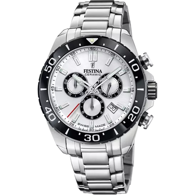 Festina Swiss Made White Dial Stainless Steel Bracelet Men's Watch F20042/1