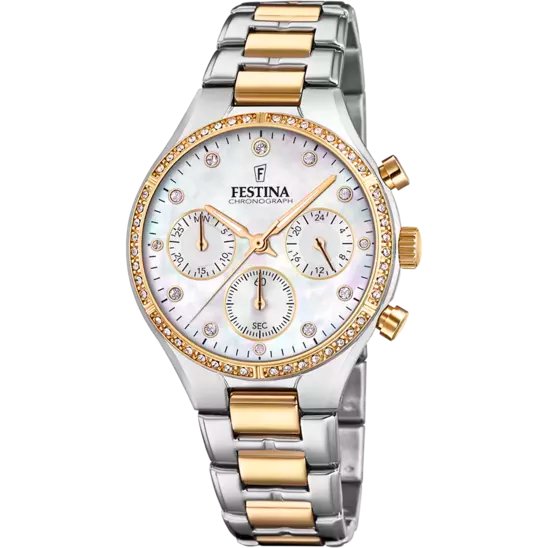 Festina Boyfriend Mother of Pearl Dial Stainless Steel Bracelet Men's Watch F20402/1