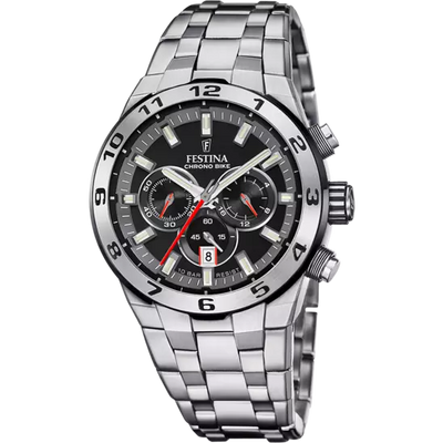 Festina Chrono Bike Black Dial Stainless Steel Strap Men's Watch F20670/6