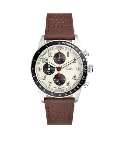 Fossil  Sport Tourer Chronograph Brown Leather Strap Watch FS6042