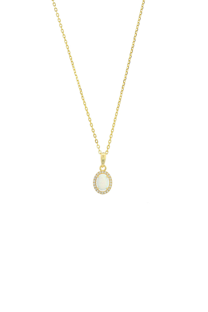 OPAL GLOW BLACKWATTLE WHITE CREATED OPAL PENDANT GOLD