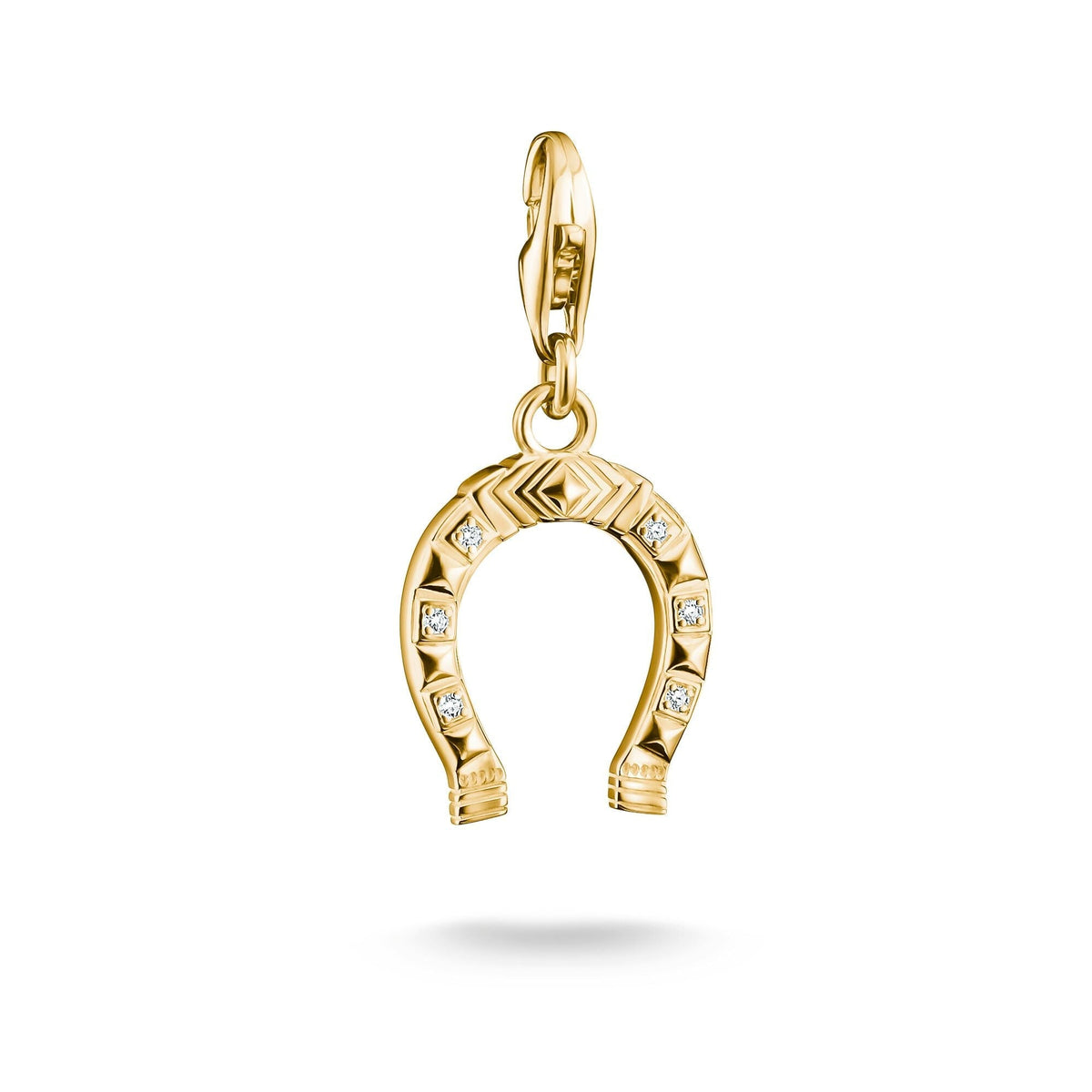Thomas Sabo Gold-Plated Horseshoe Charm with White Zirconia CC2234MY CC2234MY front packshot