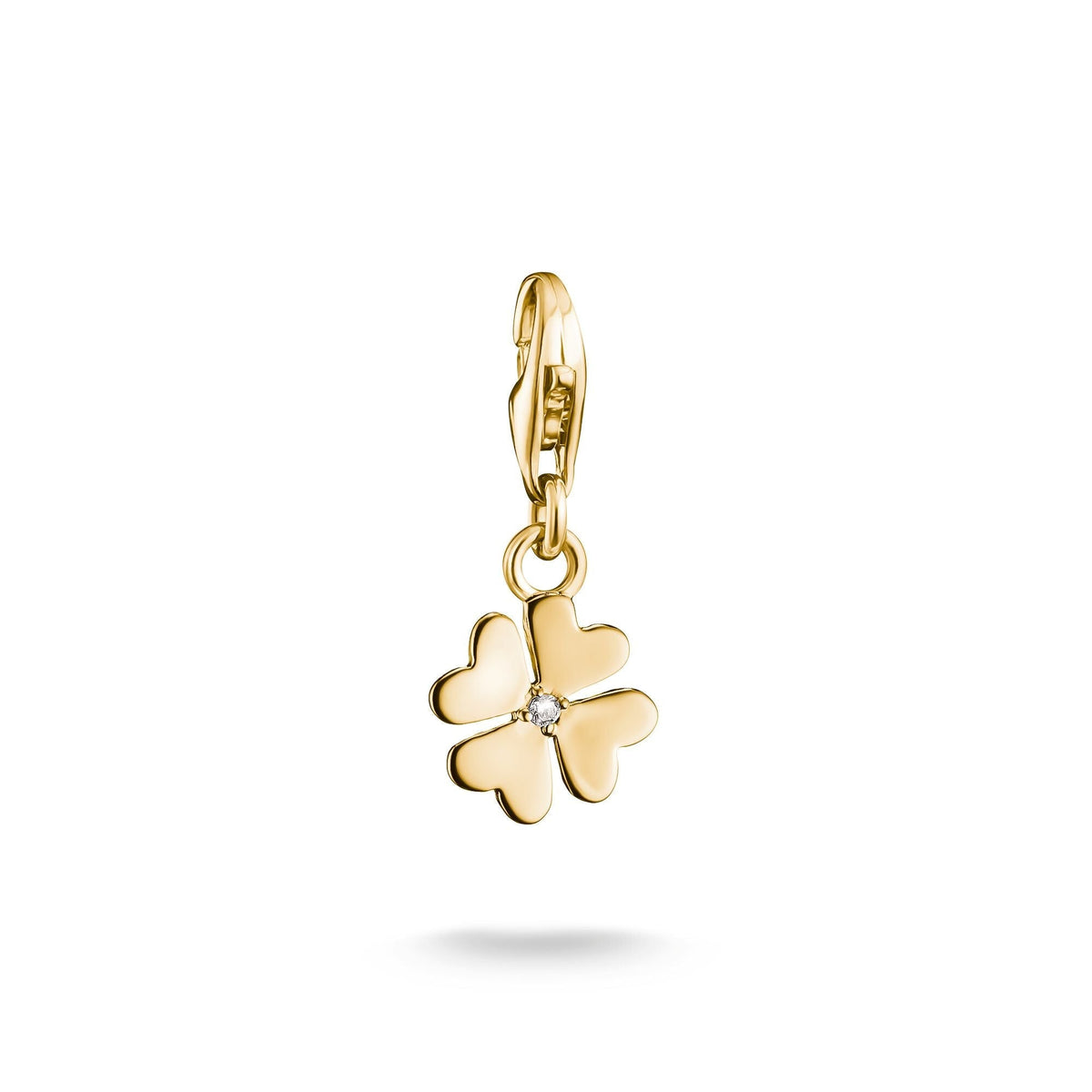 Thomas Sabo Gold-Plated Four-Leaf Clover Charm with Zirconia Centre Stone CC2248MY CC2248MY front packshot