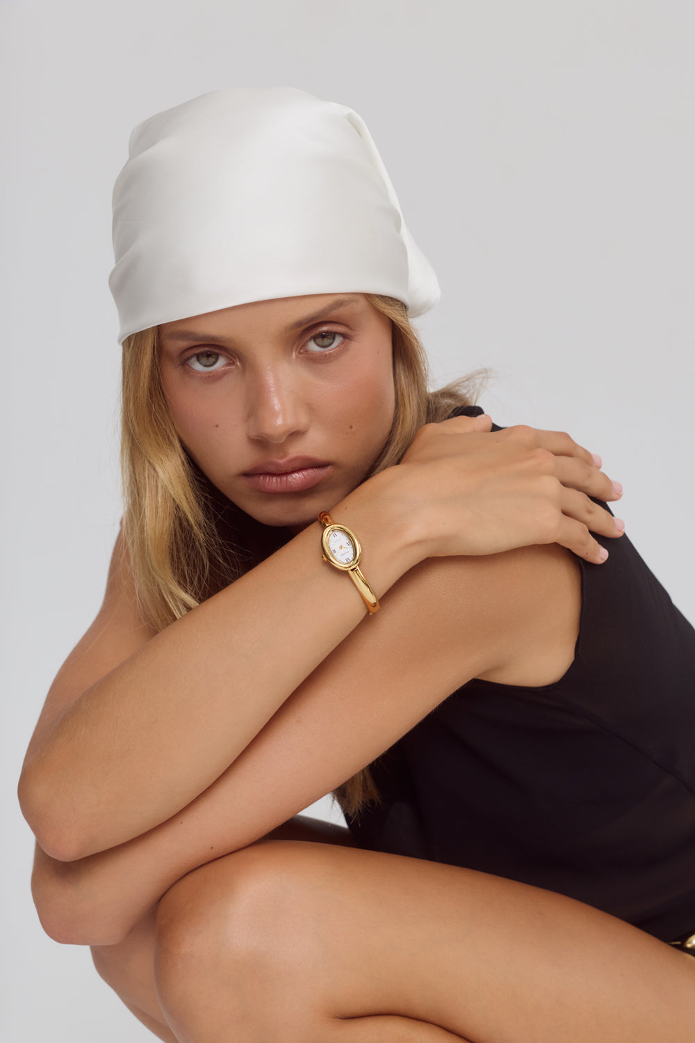 Cendré Kate White Dial 18K Gold Women's Watch — front