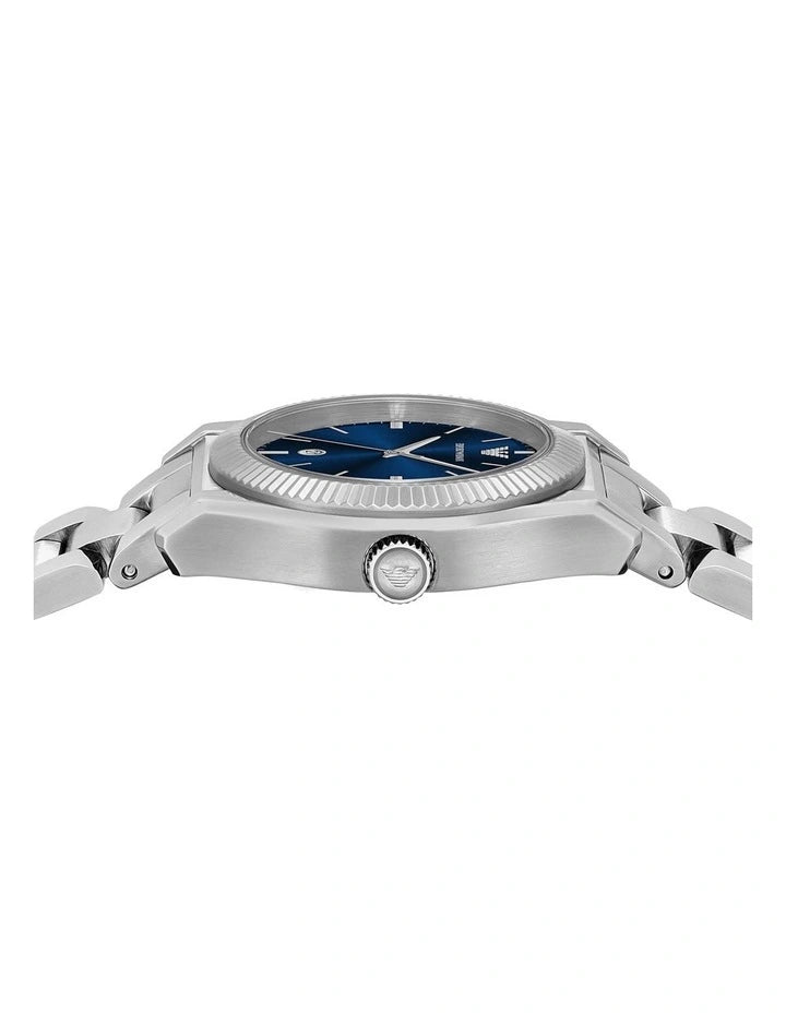 Emporio Armani Blue Dial Silver Stainless Steel Watch AR11717