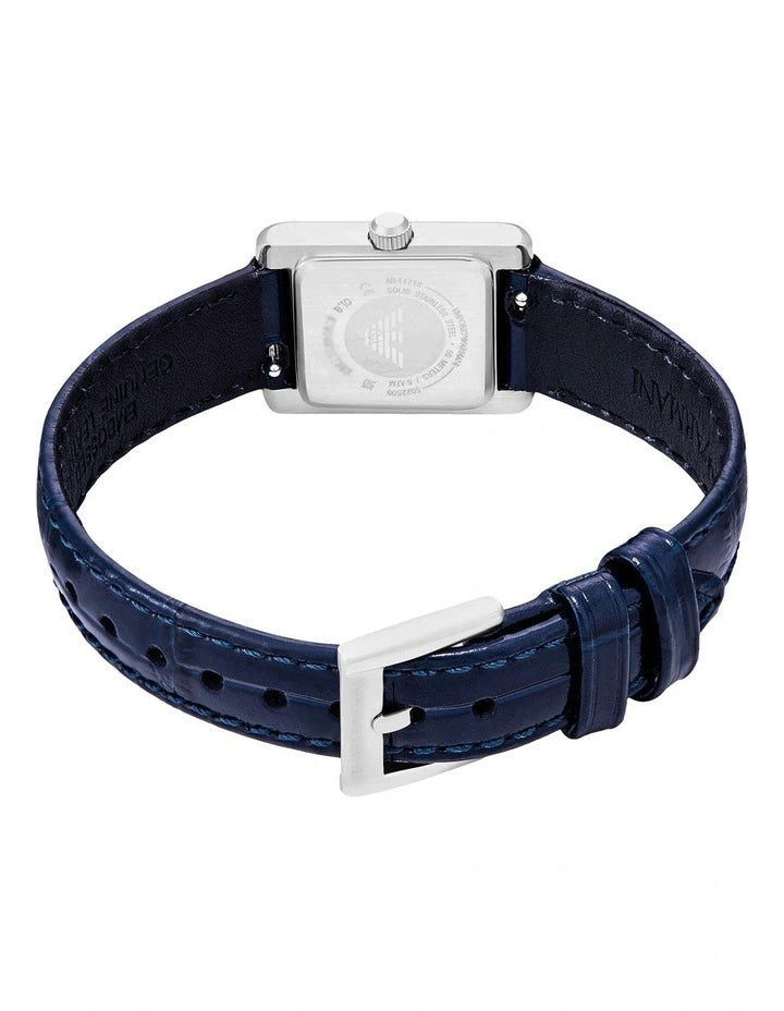 Emporio Armani Analogue Blue Leather Strap Watch AR11718