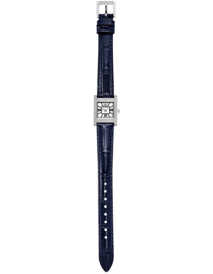 Emporio Armani Analogue Blue Leather Strap Watch AR11718