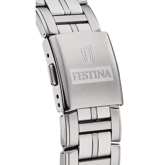 Festina Men's Elegance F20445/2 Multifunctional Blue Dial Watch with Stainless Steel Strap