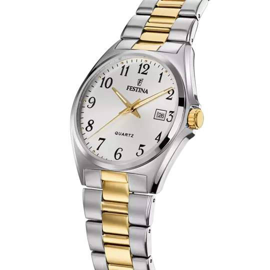 Elegant Festina F20554/1 Men's Watch with Classic White Dial and Sophisticated Stainless Steel Strap