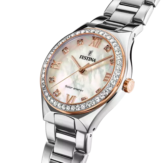 Festina Solar Energy Cream Dial Stainless Steel 316L Women's Watch F20658/1