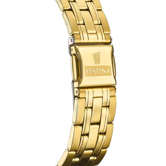 Festina F20513/2 Men's Elegance Gold Stainless Steel Watch with Silver Dial