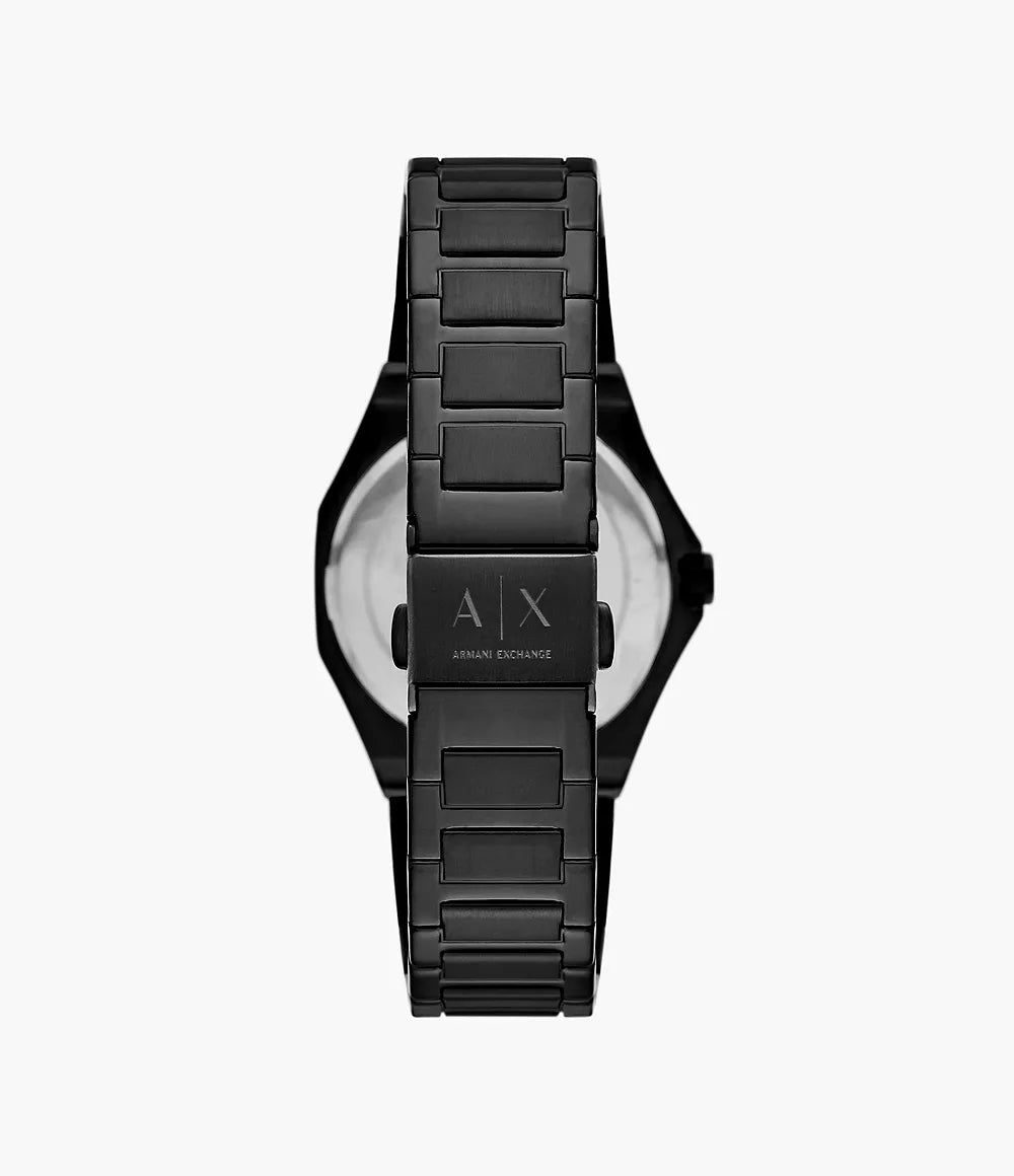 Armani Exchange Three Hand Black Stainless Steel Watch AX4621