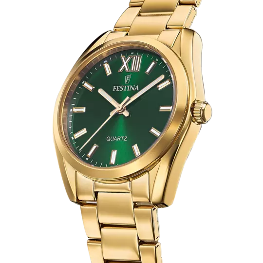 Festina Women's Elegance & Functionality Green Dial Watch with 316L Stainless Steel Strap F20640/4