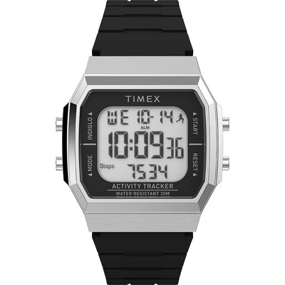 Timex Activity Tracker & Step Tracker 40mm Silver and Black Watch TW5M60700