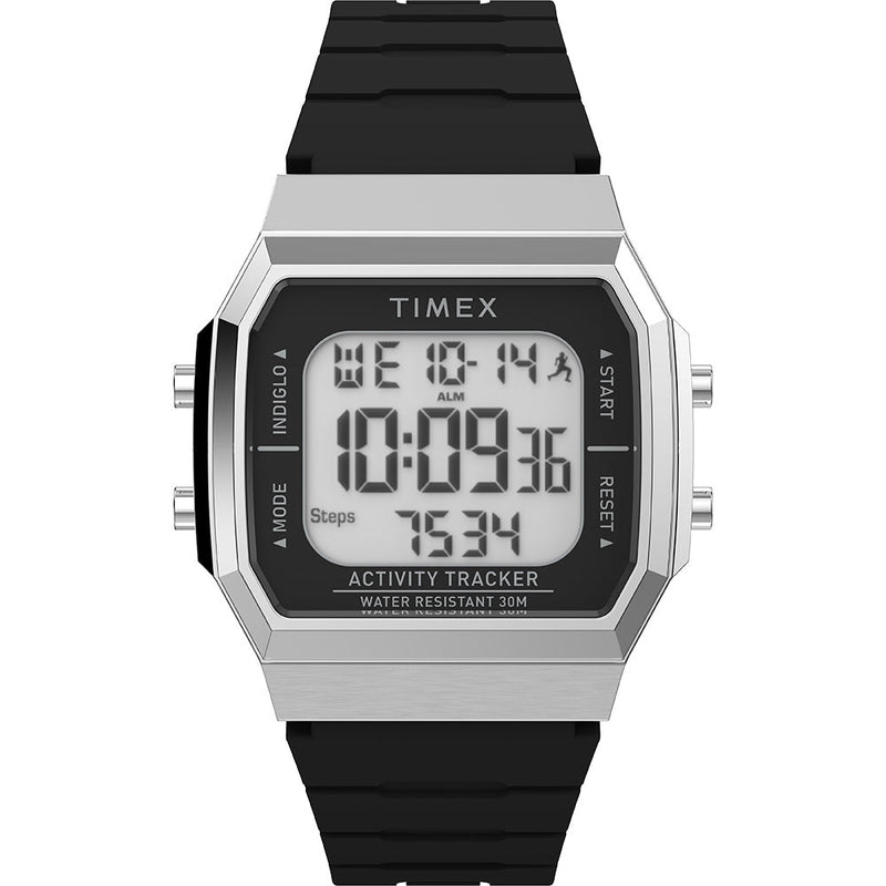 Timex Activity Tracker & Step Tracker 40mm Silver and Black Watch TW5M60700