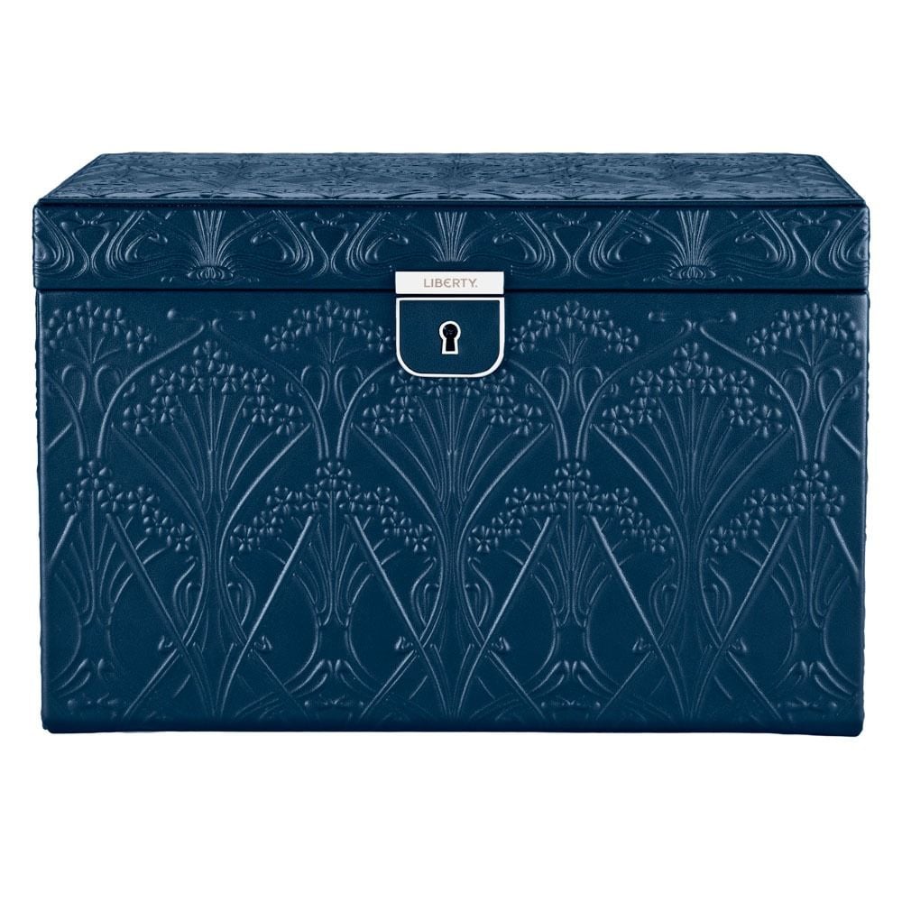Wolf Liberty Large Jewellery Box Navy 381017
