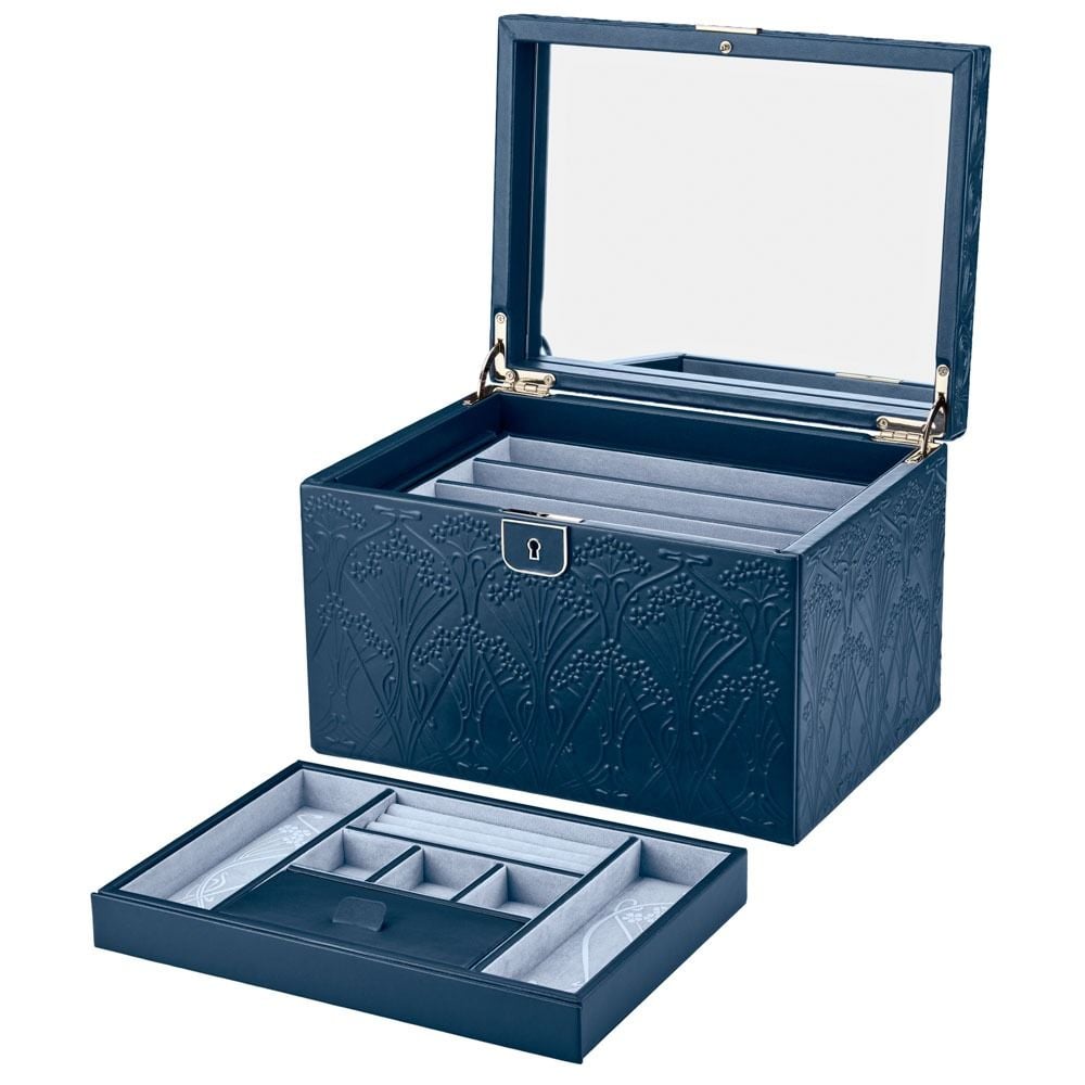 Wolf Liberty Large Jewellery Box Navy 381017