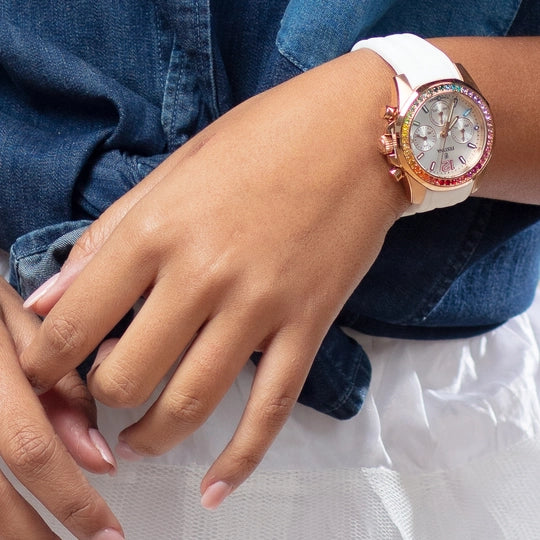 Festina Rainbow Silver Dial White Rubber Strap Women's Watch F20611/2